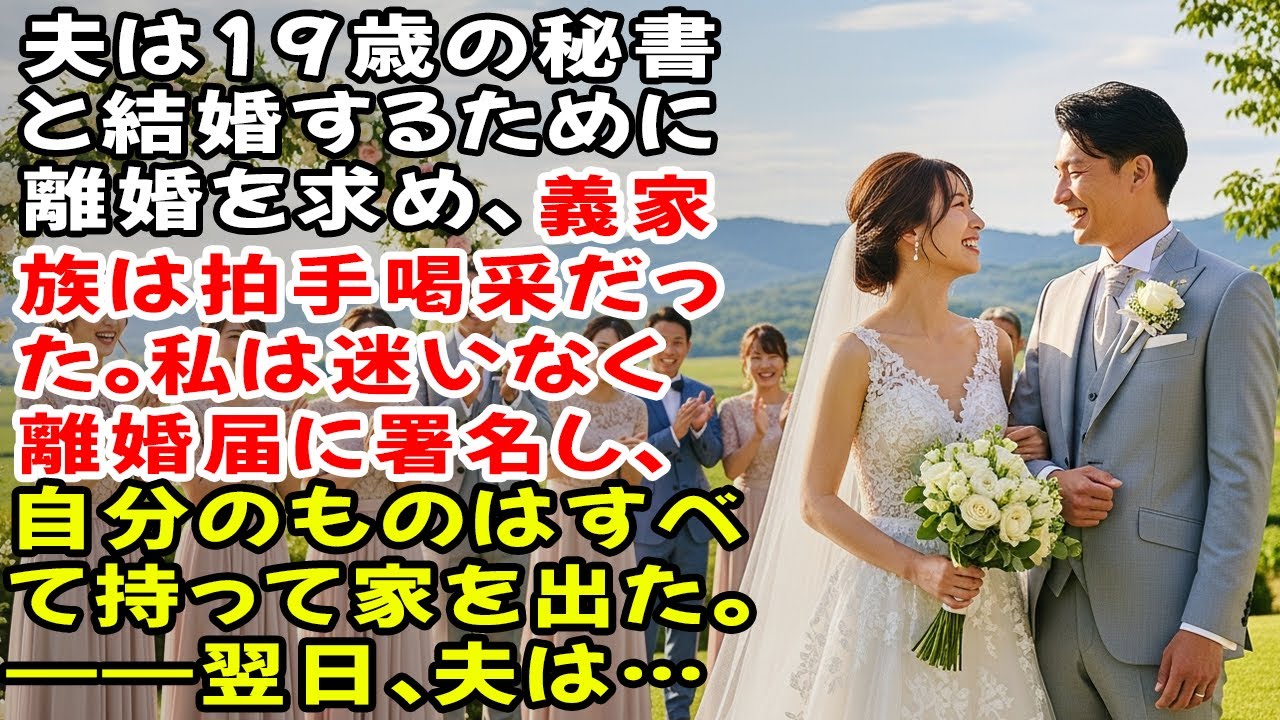 夫は19歳の秘書と結婚するために離婚を求め、義家族は拍手喝采だった。私は迷いなく離婚届に署名し、自分のものはすべて持って家を出た。――翌日、夫は……