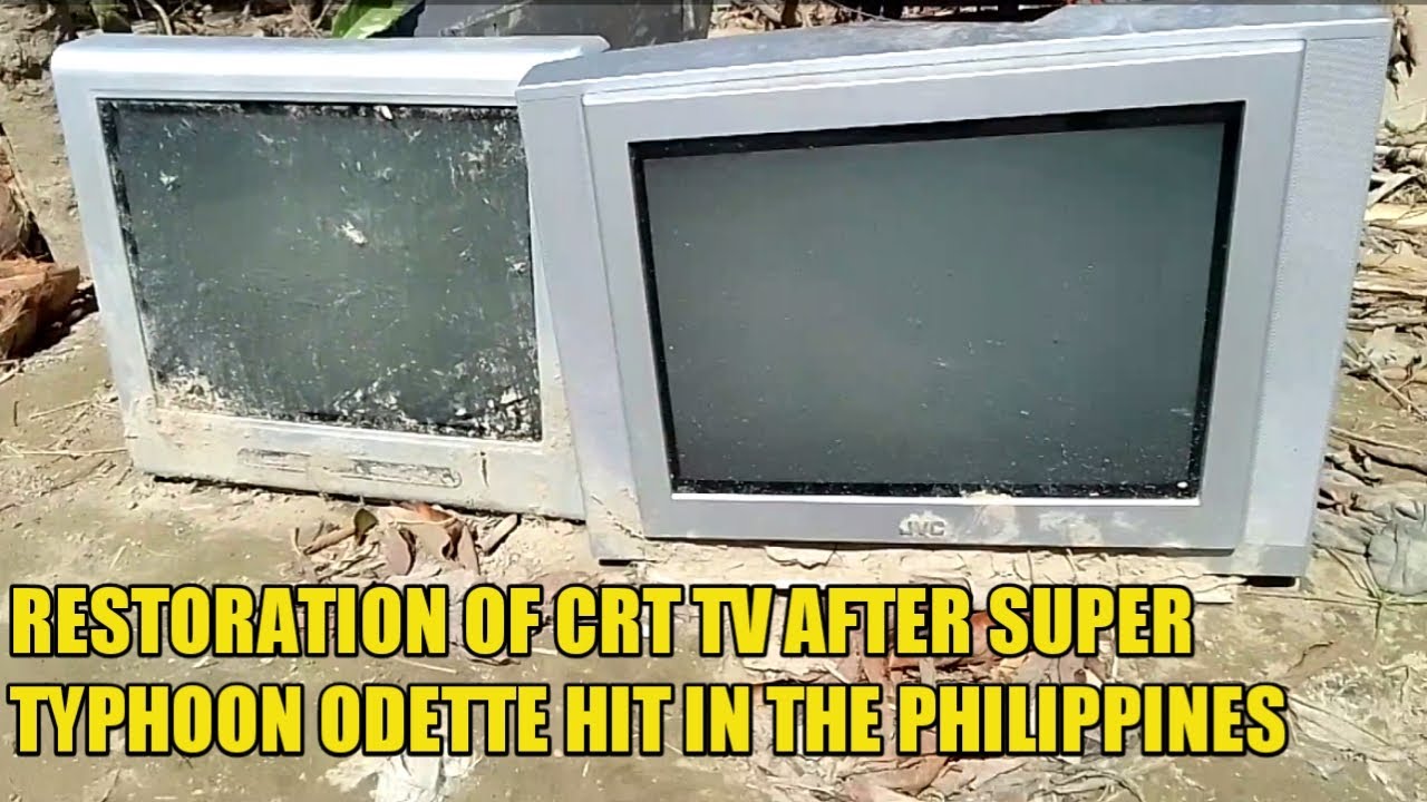 Restoration of CRT TV after super typhoon 