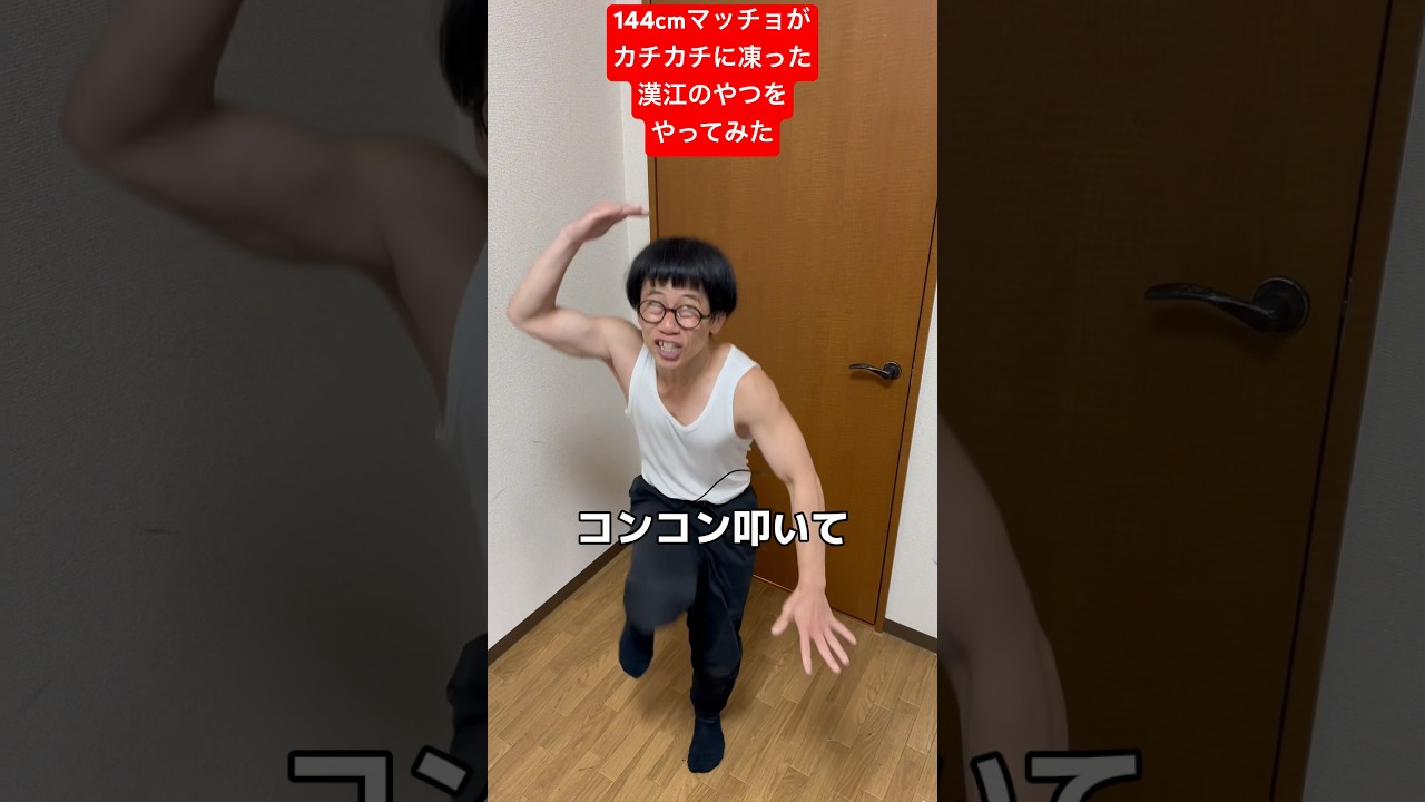 【144cmの先輩】TikTokで流行りのカチカチに凍った漢江の上を猫が歩いていますをやってみた【꽁꽁얼어붙은한강위로고양 이가걸어다닙니다】#shorts