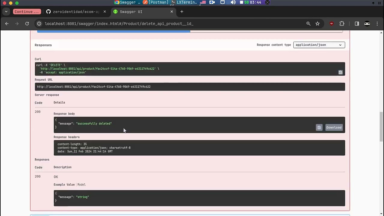 Demo: Mini ecommerce API with Swagger