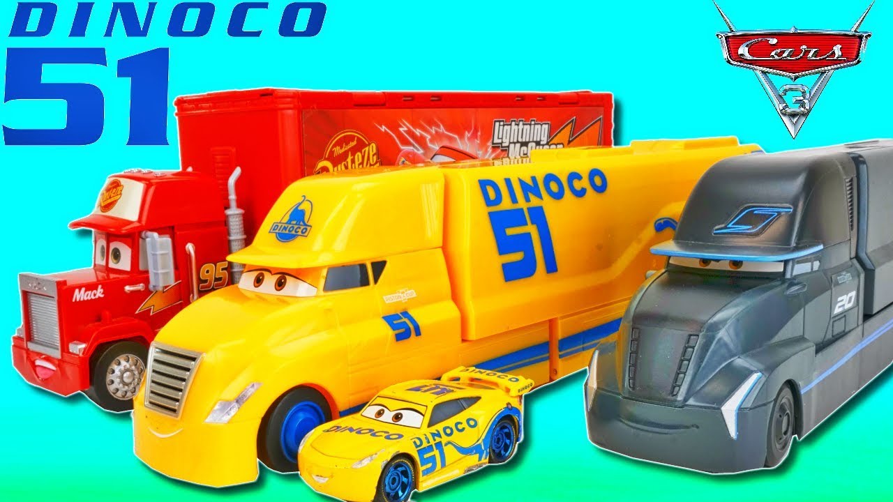 Disney Cars Dinoco Cruz Ramirez Gets a New Piston Cup Race Hauler With Racing Simulator!