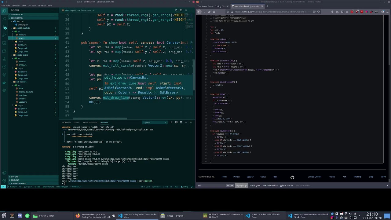 Rewriting The Coding Train Coding Challenges in Rust