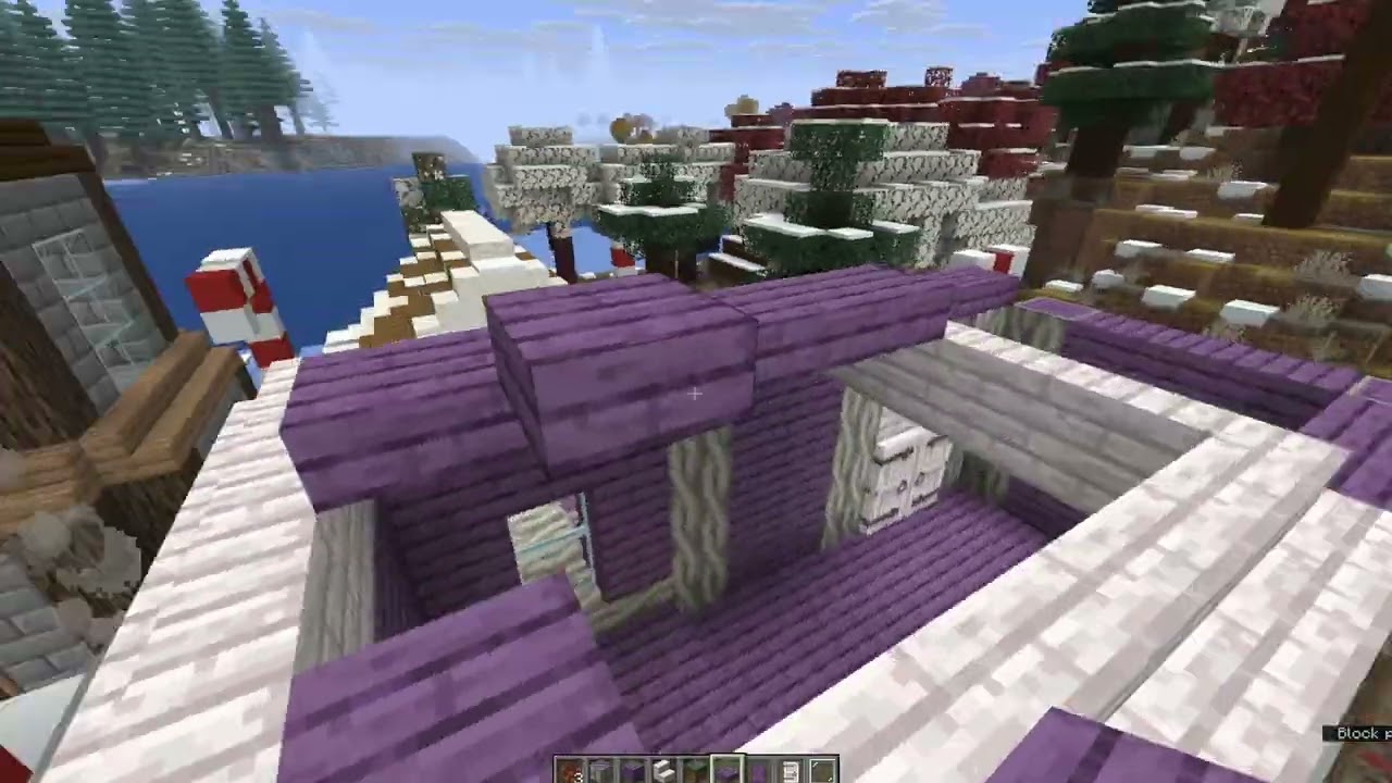 Cozy Purple House with Basement Storage | Minecraft Winter Village