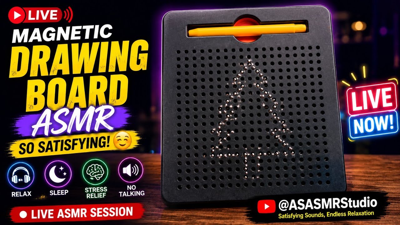 LIVE 🔴 Magnetic Drawing Board ASMR ✨ So Satisfying & Relaxing!  #Live #ASMR #Satisfying #trending 