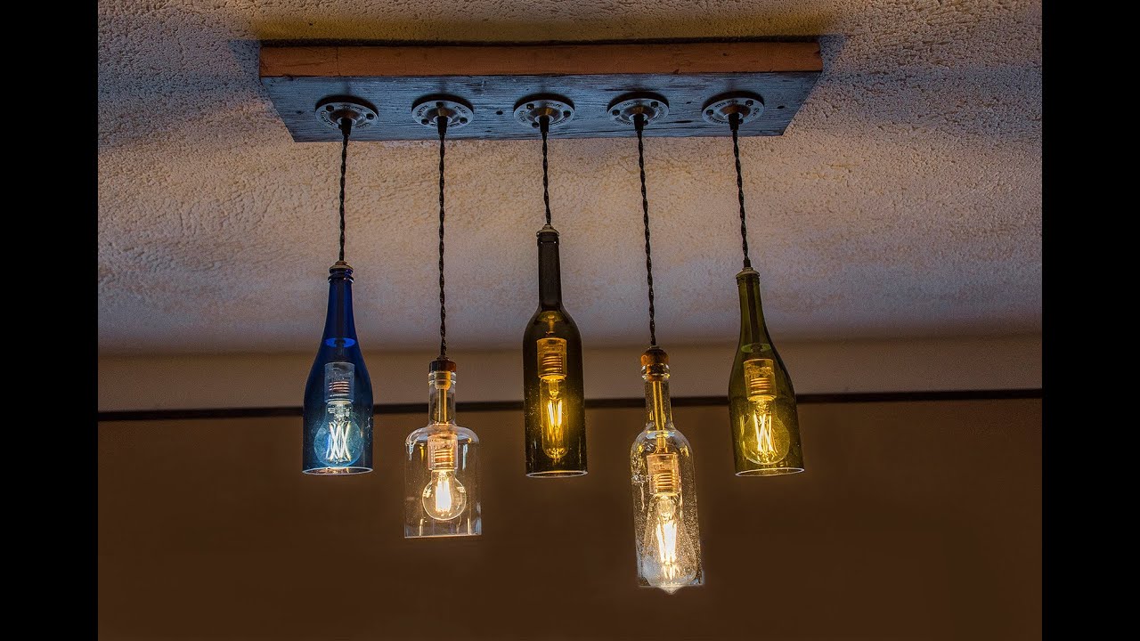 Cut Glass Bottle Light Fixture