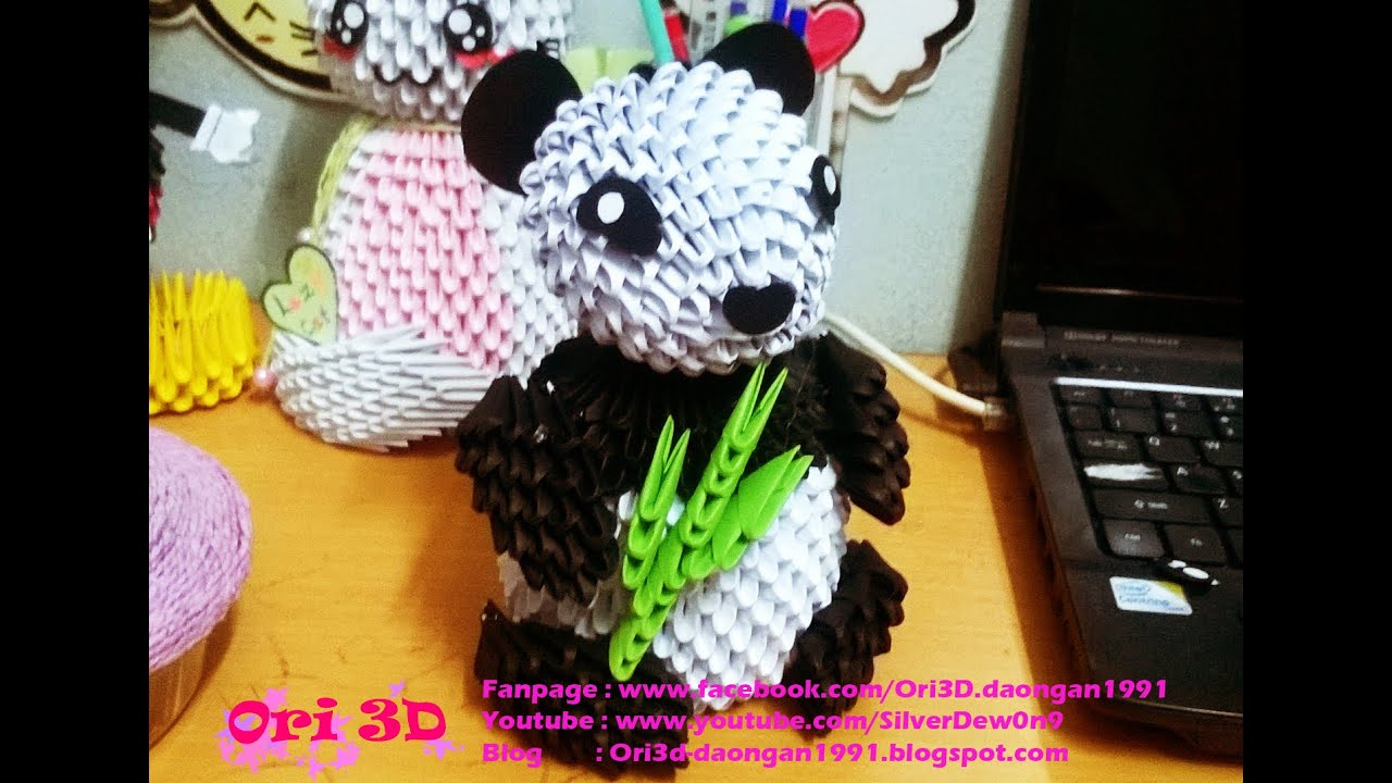 Tutorial Panda 3D Origami  - Hướng dẫn xếp Panda Origami 3D