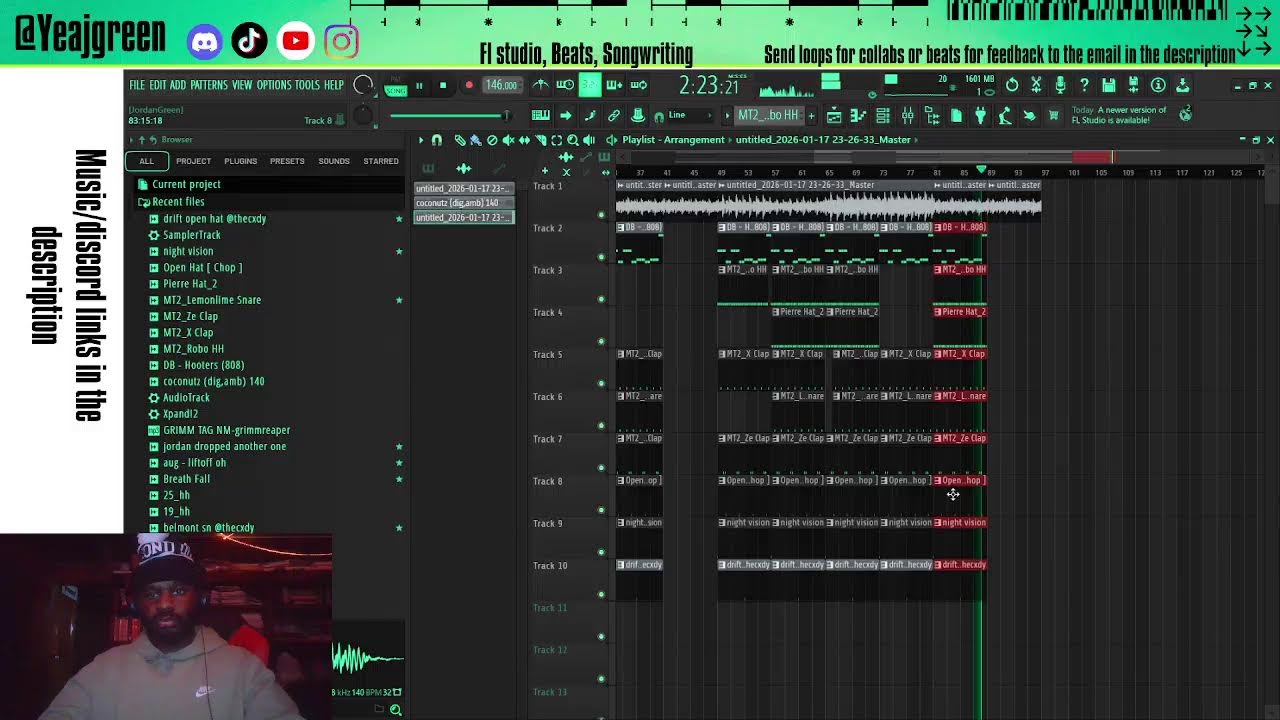 YeaJgreen Fl Studio Beat Livestream 1-11-26