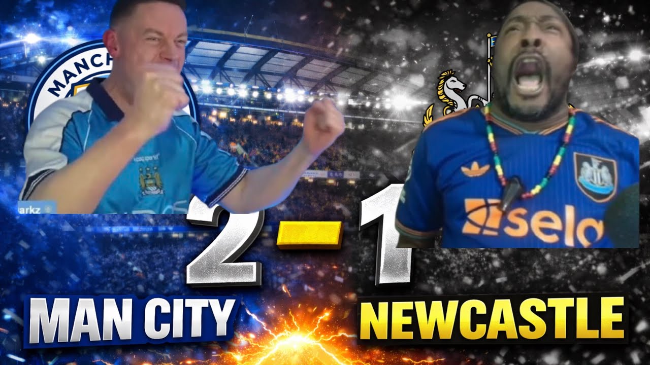 MAN CITY AND NEWCASTLE FANS REACTIONS TO MAN CITY 2-1 NEWCASTLE | Premier League Reaction