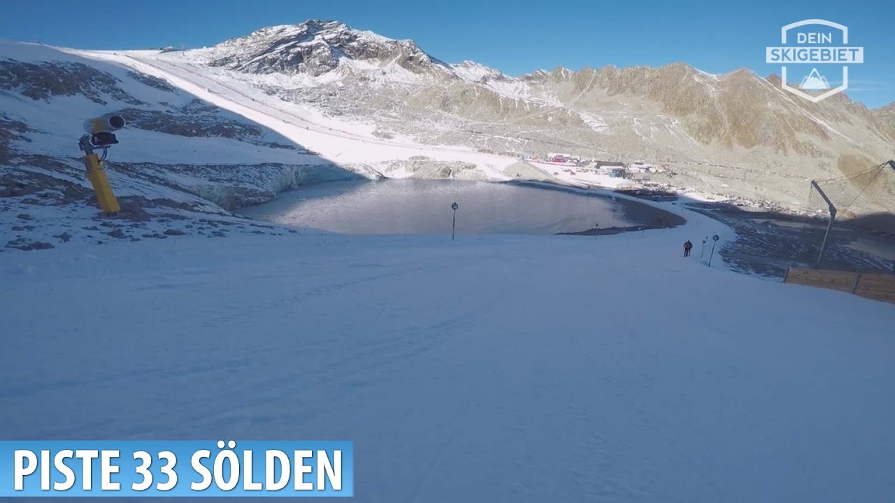 Teilweise neu angelegte Piste 33 auf dem Rettenbachgletscher in Sölden