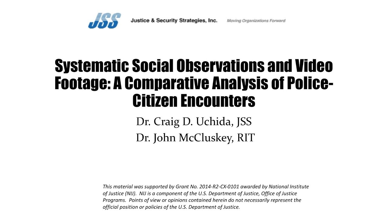 Blankensee Colloquium | Craig D. Uchida: Systematic Social Observations and Video Footage