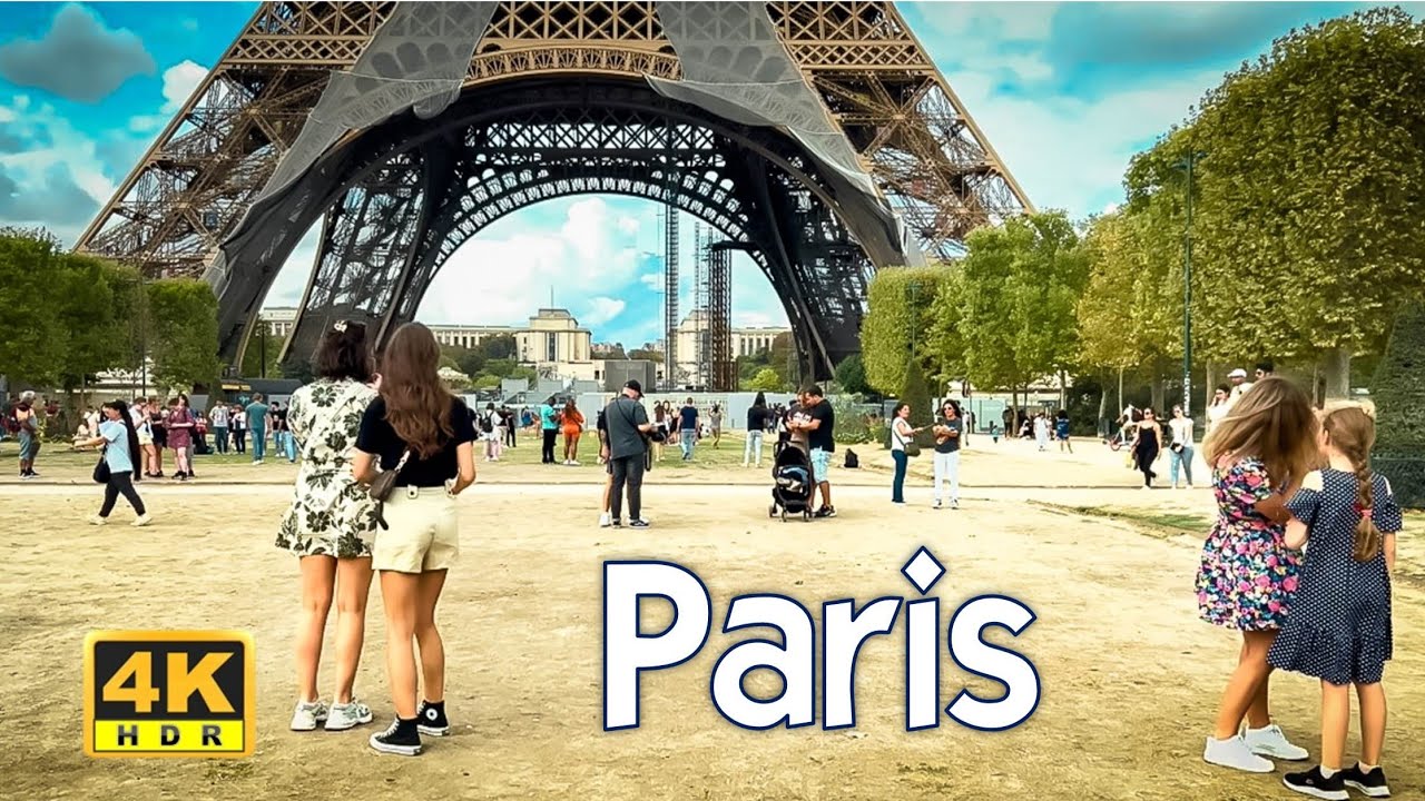 Paris, France - Eiffel Tower - Walking in Paris - 4K 60fps HDR - UHD Walking Adventures