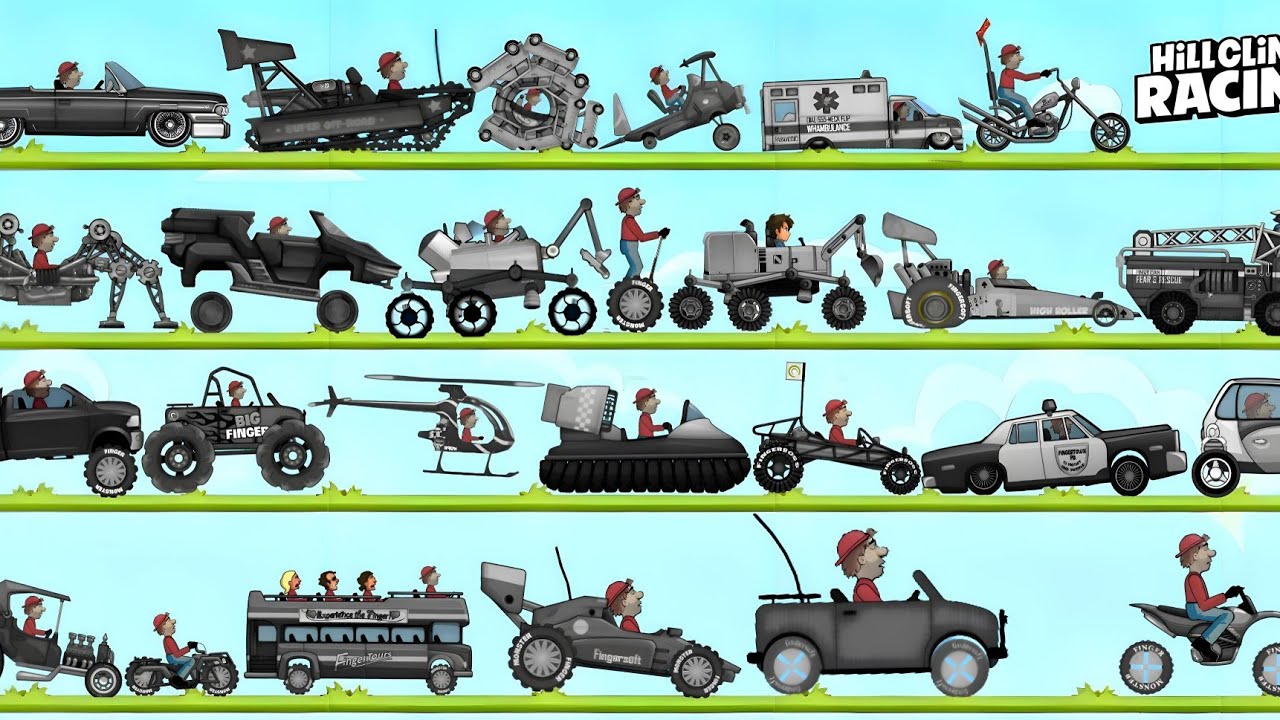 ◼️Hill Climb Racing - All vehicle BLACK & WHITE Skin