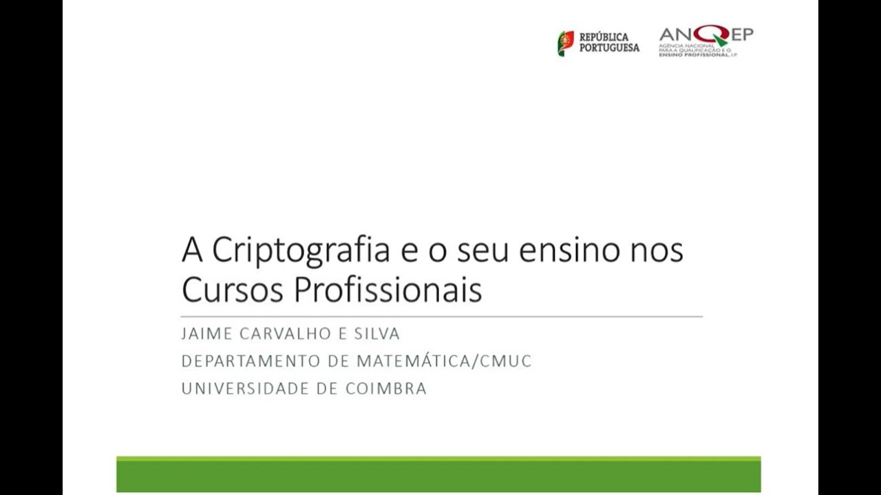 A Criptografia e o seu ensino nos Cursos Profissionais