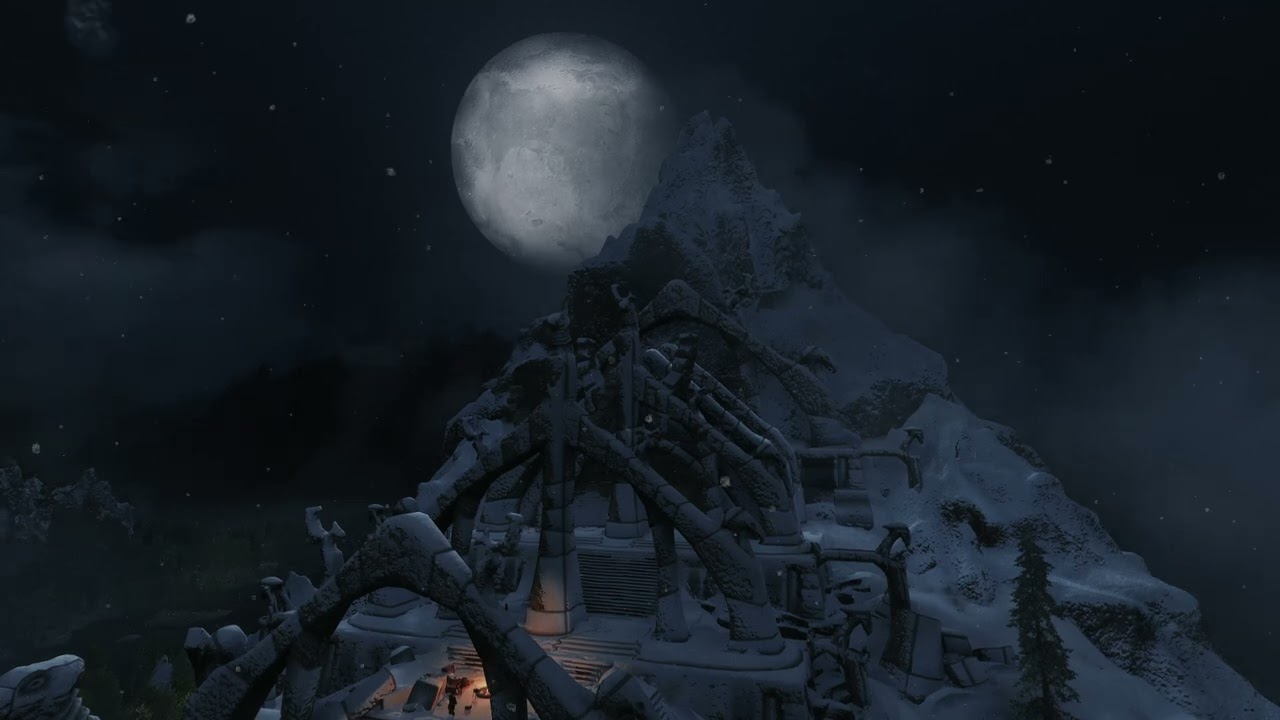 The Elder Scrolls: Skyrim – Bleak Falls Barrow from Afar  Cinematic Ambient Views 🌫️🏔️✨