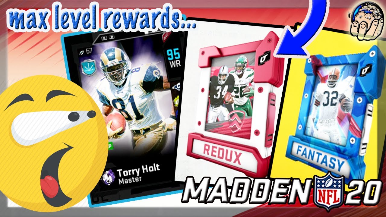 MAX LEVEL 70 REWARDS! REDUX PULL! 95 OVR TORRY HOLT! MAX LEVEL! Madden 20 Ultimate Team
