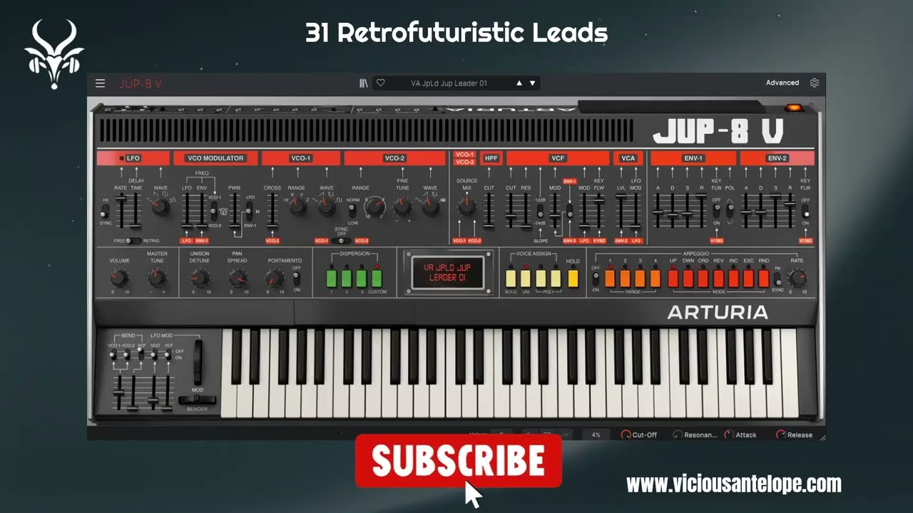 Arturia Jup-8 V4 Presets by Vicious Antelope - Jup Leader Retrofuturistic Synth Leads