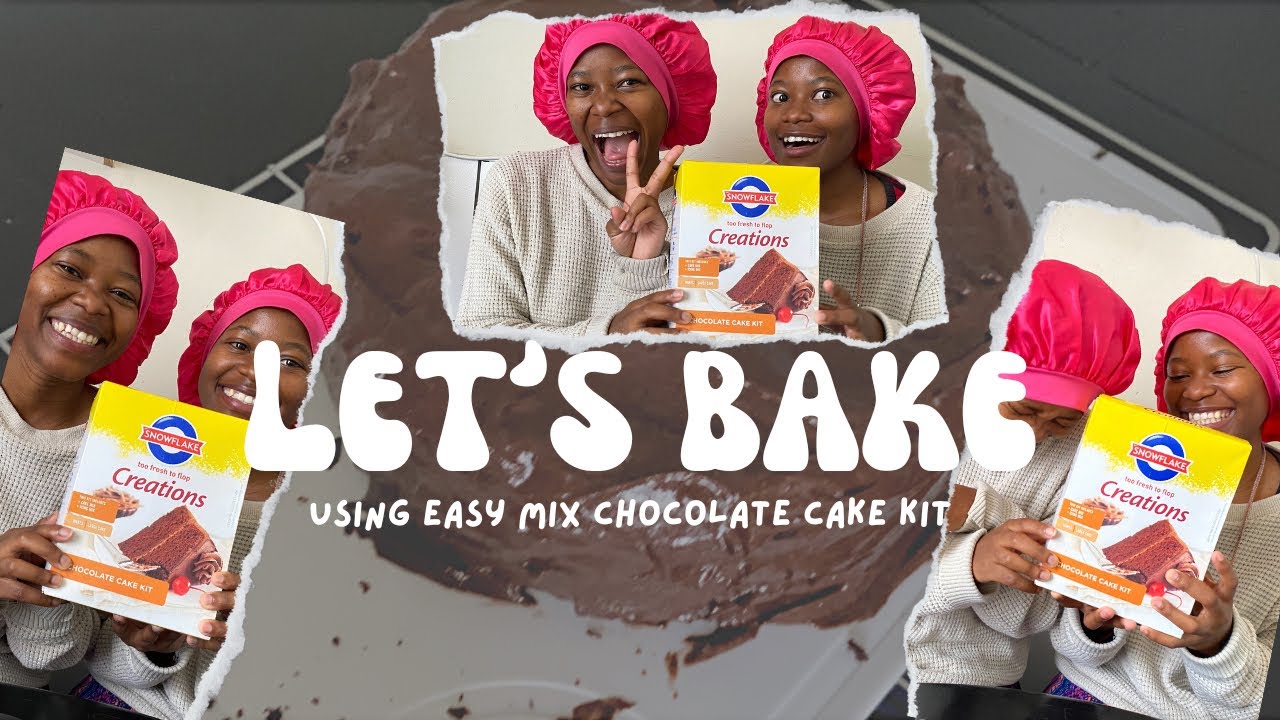 baking snowflake creations chocolate cake (easy mix) for the first time | The Shasha Twins