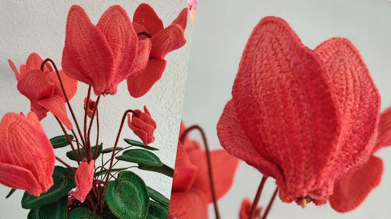How to crochet Cyclamen flower-final episode/Cum crosetam Floare Cyclamen -episod final