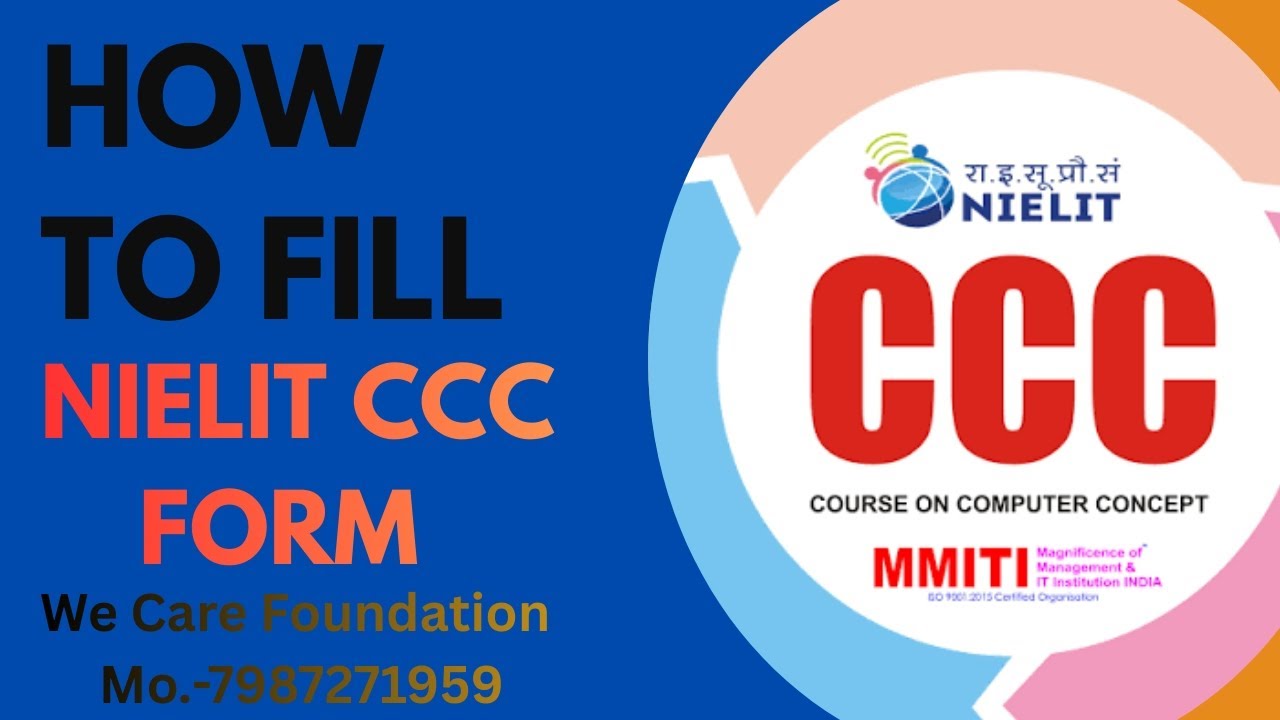 CCC NIELIT Form Kaise Bhare 2026 | Step by Step Online Apply | CCC Exam Form💯💯