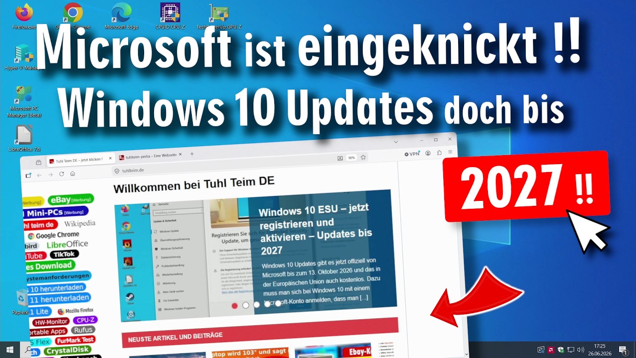 Microsoft knickt ein und verl&auml;ngert Windows 10 Updates bis 2027