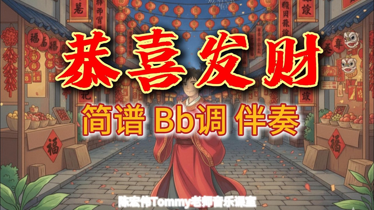 恭喜发财 简谱 Bb调 伴奏