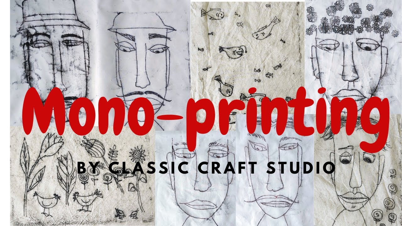 Mono-printing on fabric using glass. One-of-a-kind prints. No gel plate required. #textileart