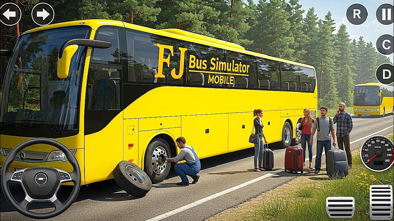 Euro Bus IDBS Simulator 2026 Yellow Single decker coach forest dangerous route | Android Gameplay