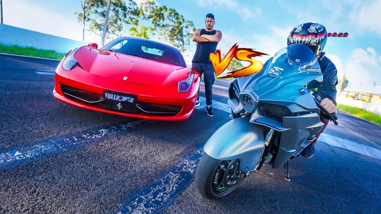 O GRANDE RACHA! MOTO SUPERCHARGE VS MINHA FERRARI 458!
