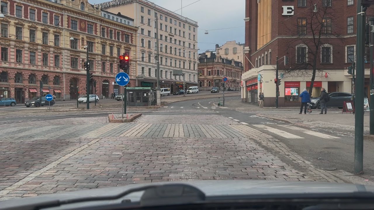 Saturday Drive Through the Streets of Helsinki City Center