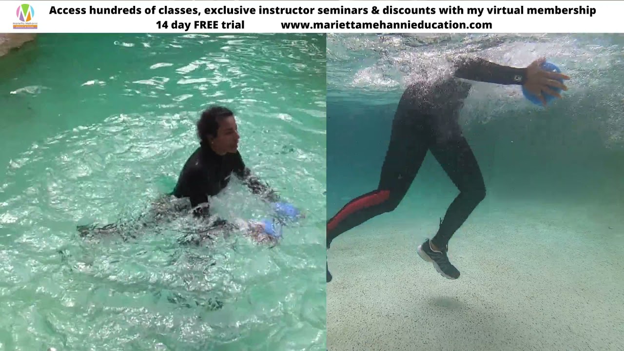 Aqua instructor tip - Donkey kick with one dumbbell
