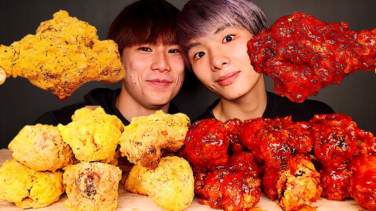 ASMR BHC CHEESY FRIED CHICKEN + SWEET N SOUR SAUCE FRIED CHICKEN 🍗 MAR ASMR