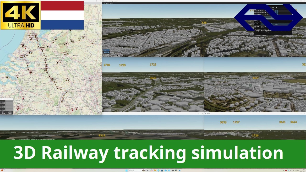 3D Railway tracking simulation of  Nederlandse Spoorwegen (Dutch Railways).