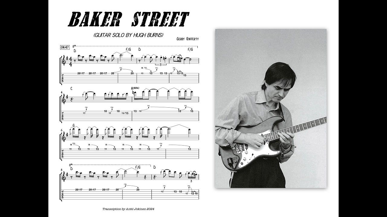 Baker Street guitar solo by Hugh Burns #gerryrafferty #guitarsolo