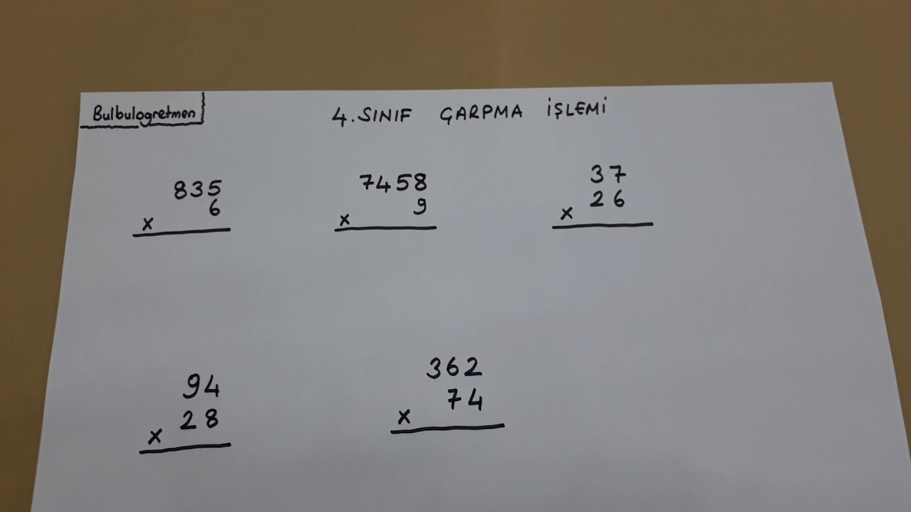 &Ccedil;arpma işlemi 4.sınıf  @Bulbulogretmen  #4sınıf #&ccedil;arpma #matematik #&ccedil;arpmaişlemi