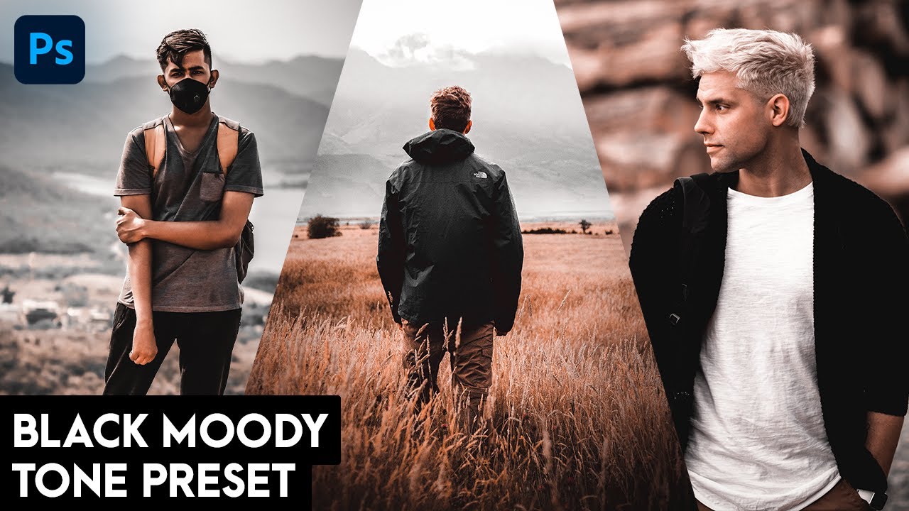 Black Tone Preset in Photoshop | Black Moody Color Grading in Photoshop