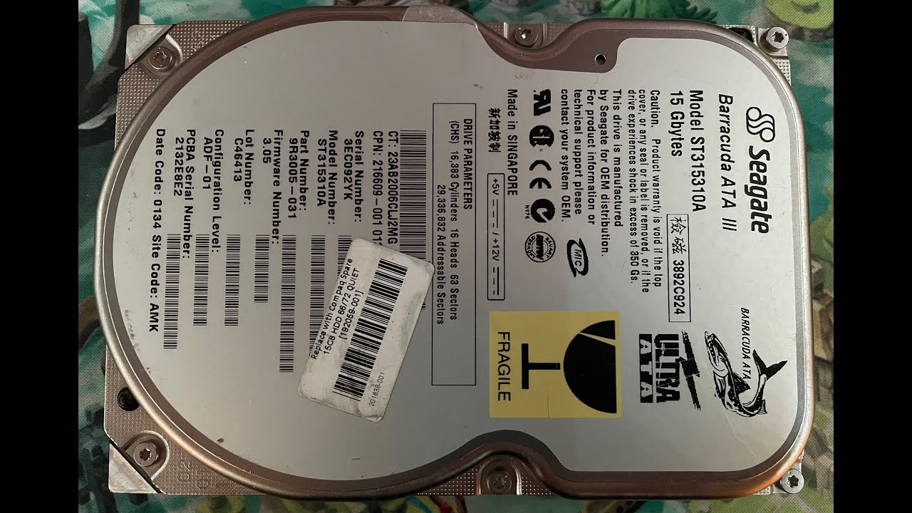 Seagate Barracuda ATA III ST315310A hard drive sounds