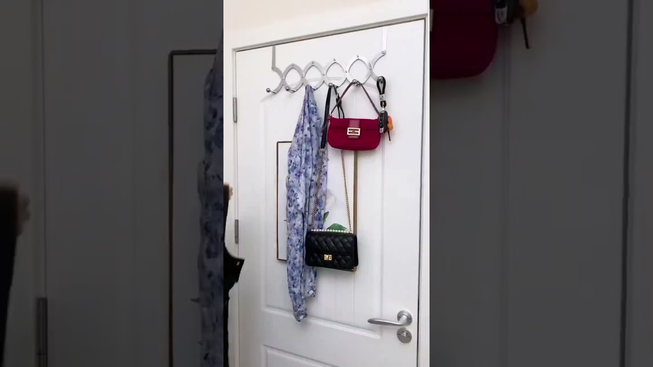 6 Hook Door Hanger, Steel Coat Rack (1 Pc) – Space-Saving & Sturdy Storage! 🧥🔩