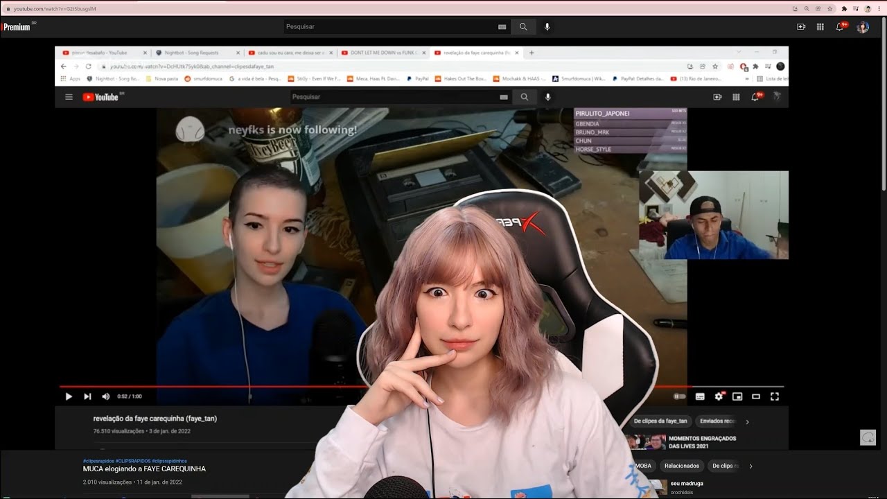 faye reagindo ao @danyel302smurfdomuca  vendo a carequinha dela (faye_tan)