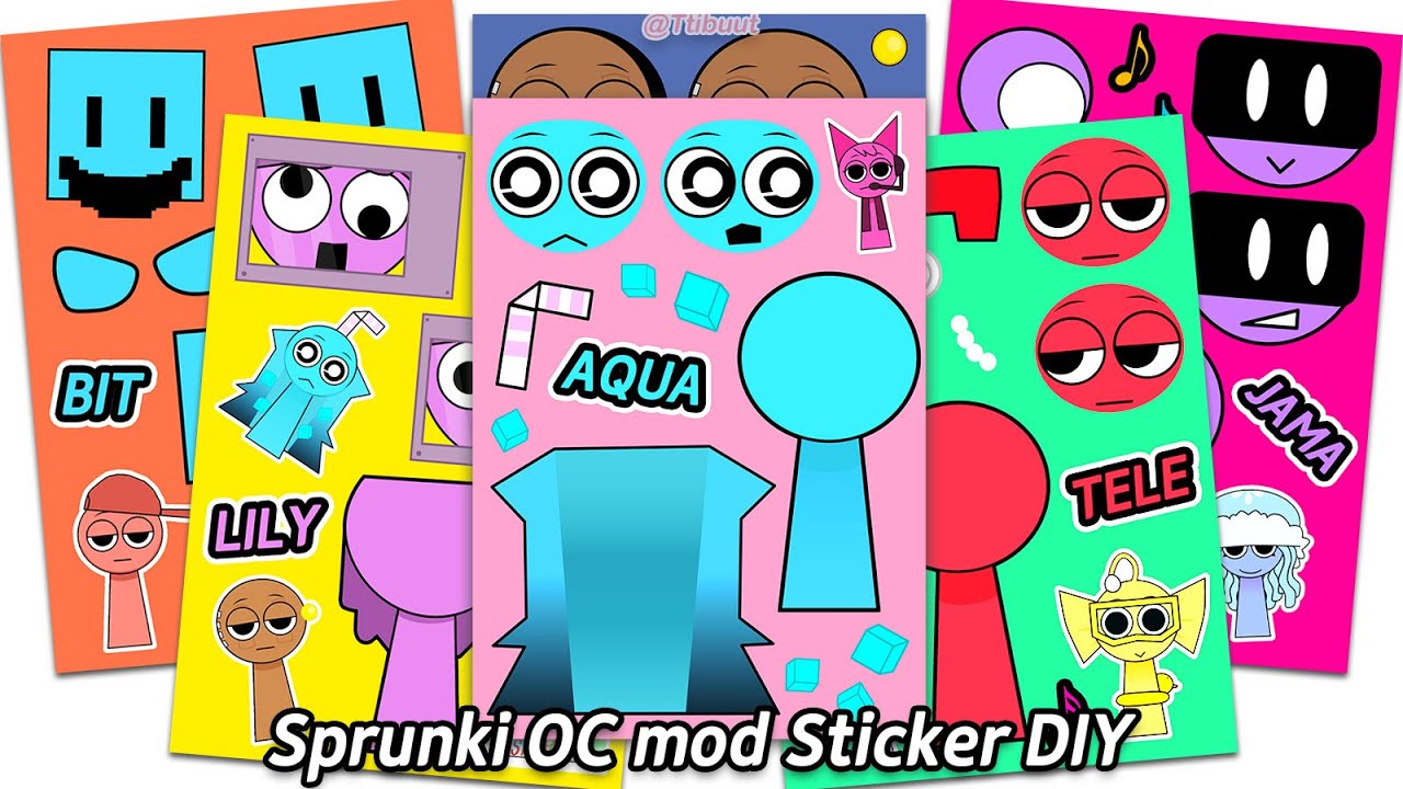 Incredibox Compilation Sprunki OC Sticker Diy ☎️ 스프런키 New OC 오리지널 캐릭터 스티커