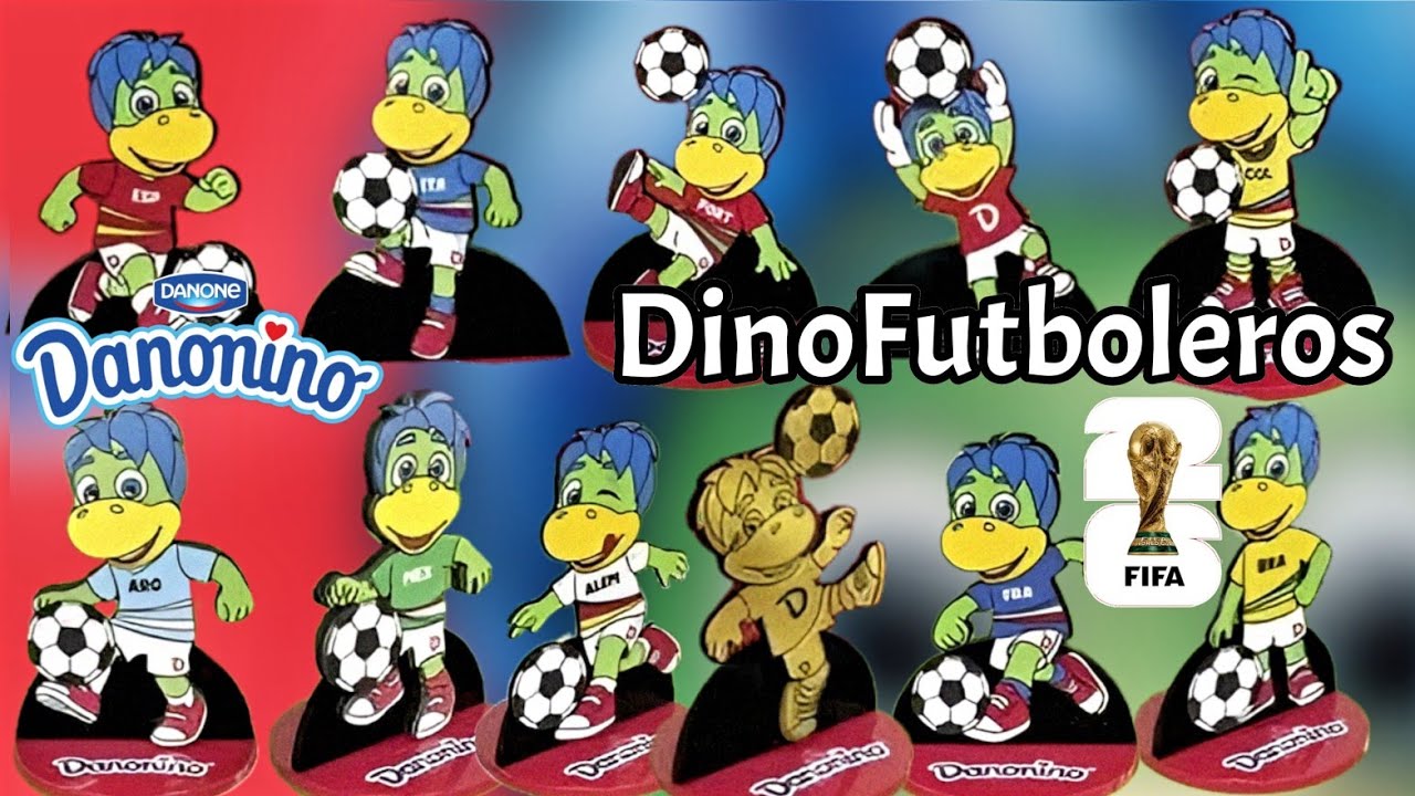 NUEVA COLECCION 11 DINOFUTBOLEROS Danonino Mundial 2026 De Las Selecciones Nacionales Participantes