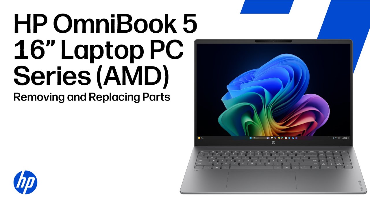 Removing & replacing parts | HP OmniBook 5 16-inch Laptop PC series (AMD) | HP computer service