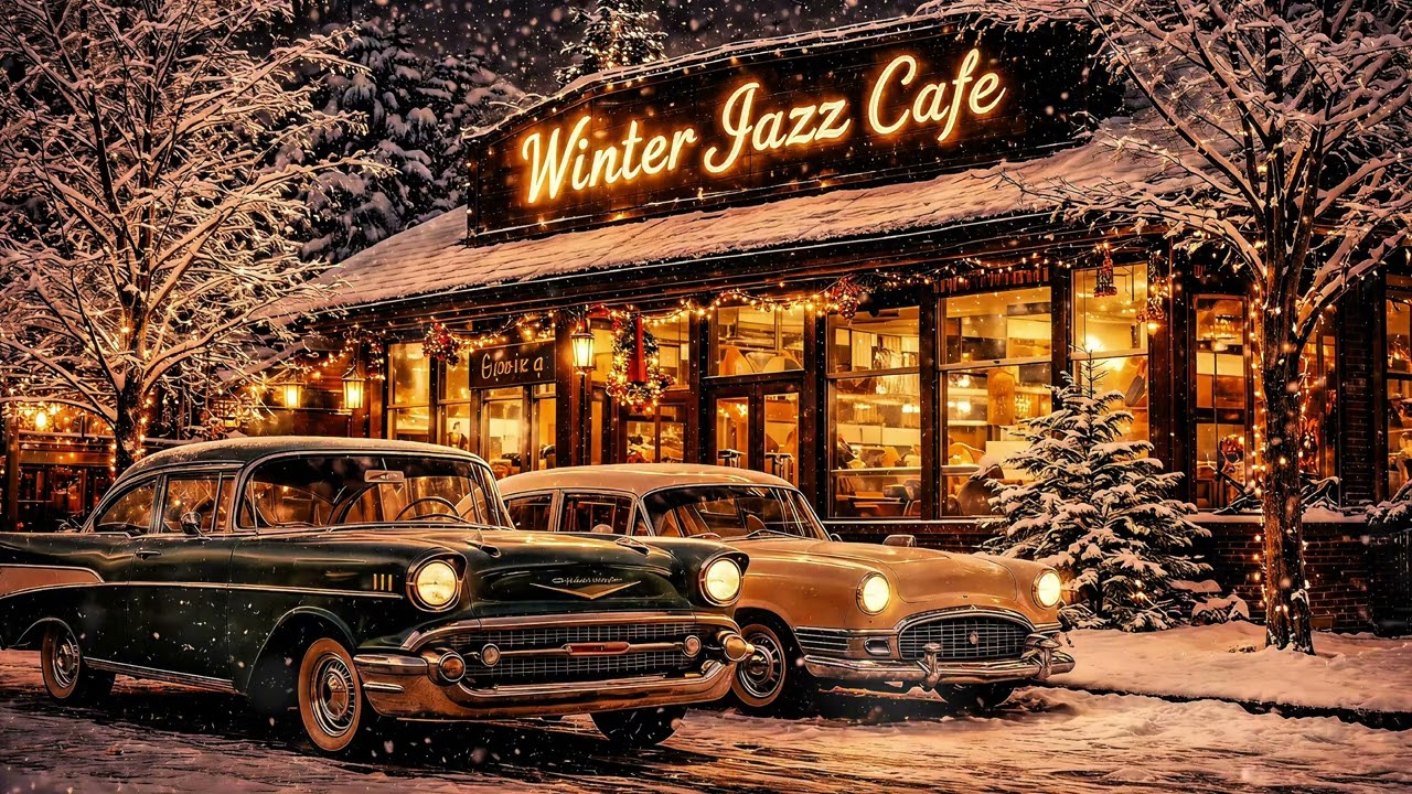 Late Night 1950s Jazz Café ☕ Cozy Vintage Sinatra Vibes