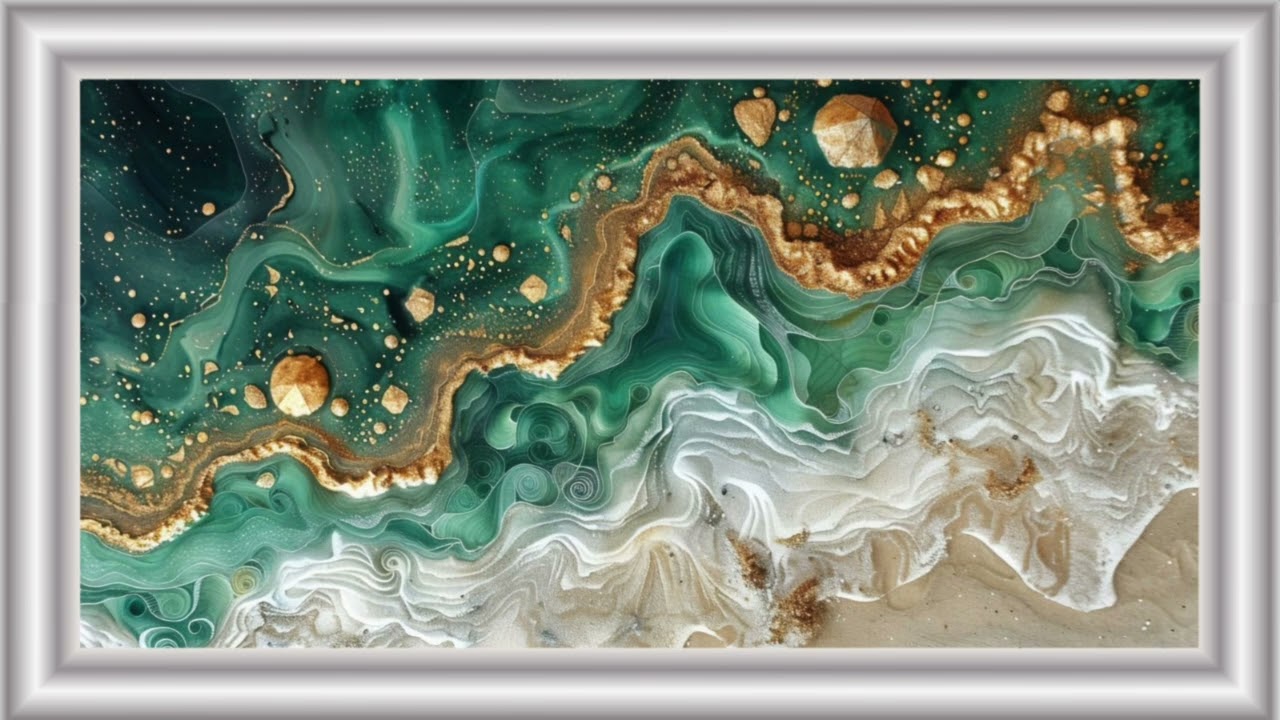 🎨 Golden Tide – Touch of Art | الموجة الذهبية – لمسة فن | 4K Luxury Wall Art