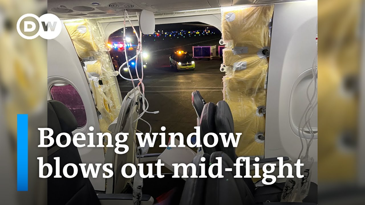 Window of Alaska Airline Boeing blows out in mid-flight | DW News