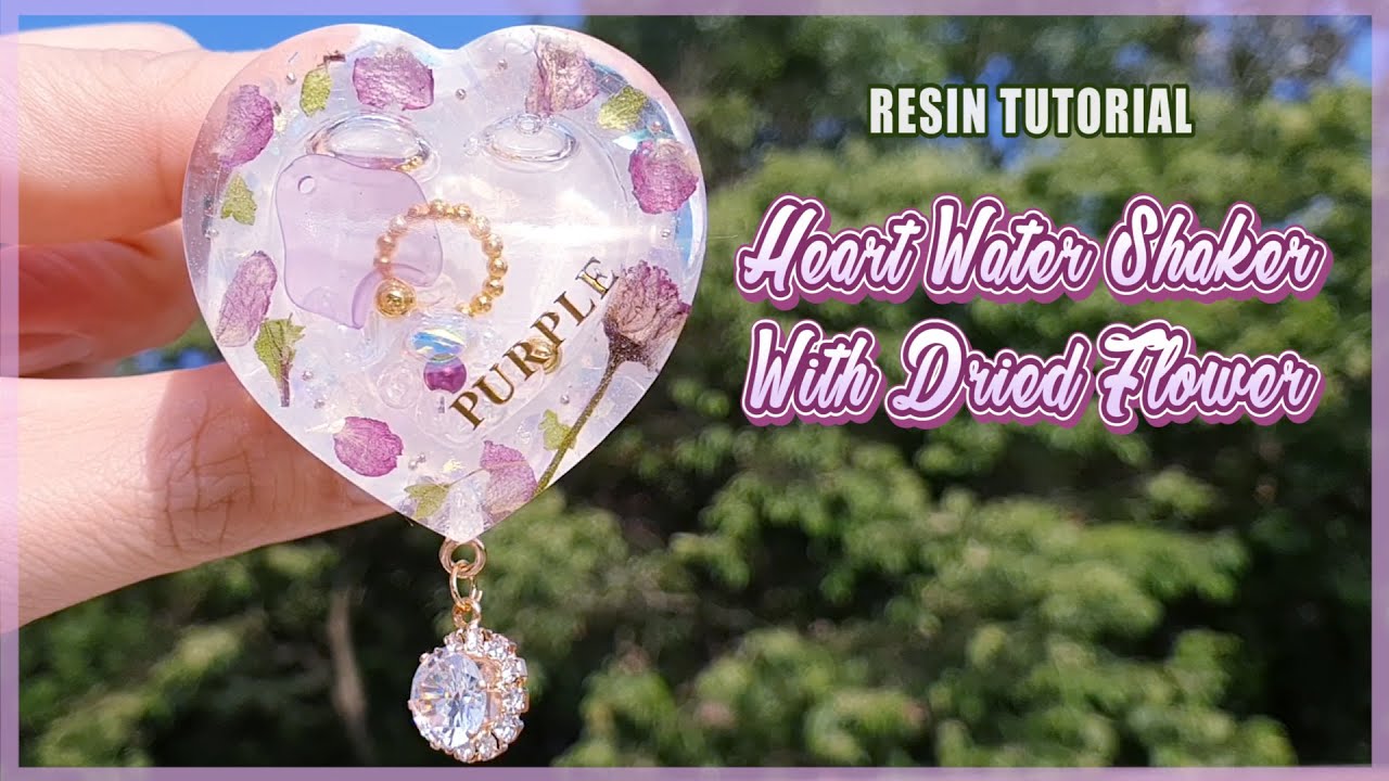 ENG)ResinDIY🌷말린꽃으로 만든 하트 워터 쉐이커🌷Heart water shaker with dried flowers🌼watch me resin|Tutorial|craft