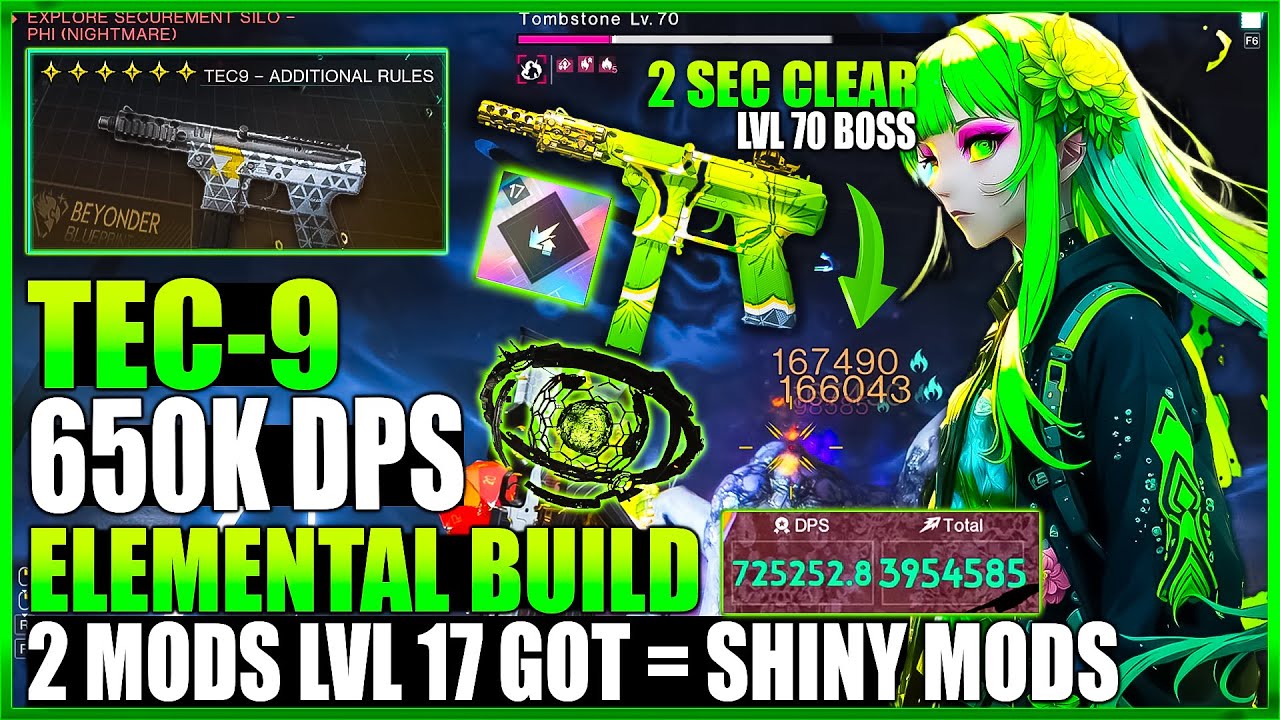 ONCE HUMAN TEC9 ADDITIONAL RULE BUILD - SOLO NIGHTMARE IN 2SEC MASSIVE DPS 650K+ SHINY MODS GUIDE