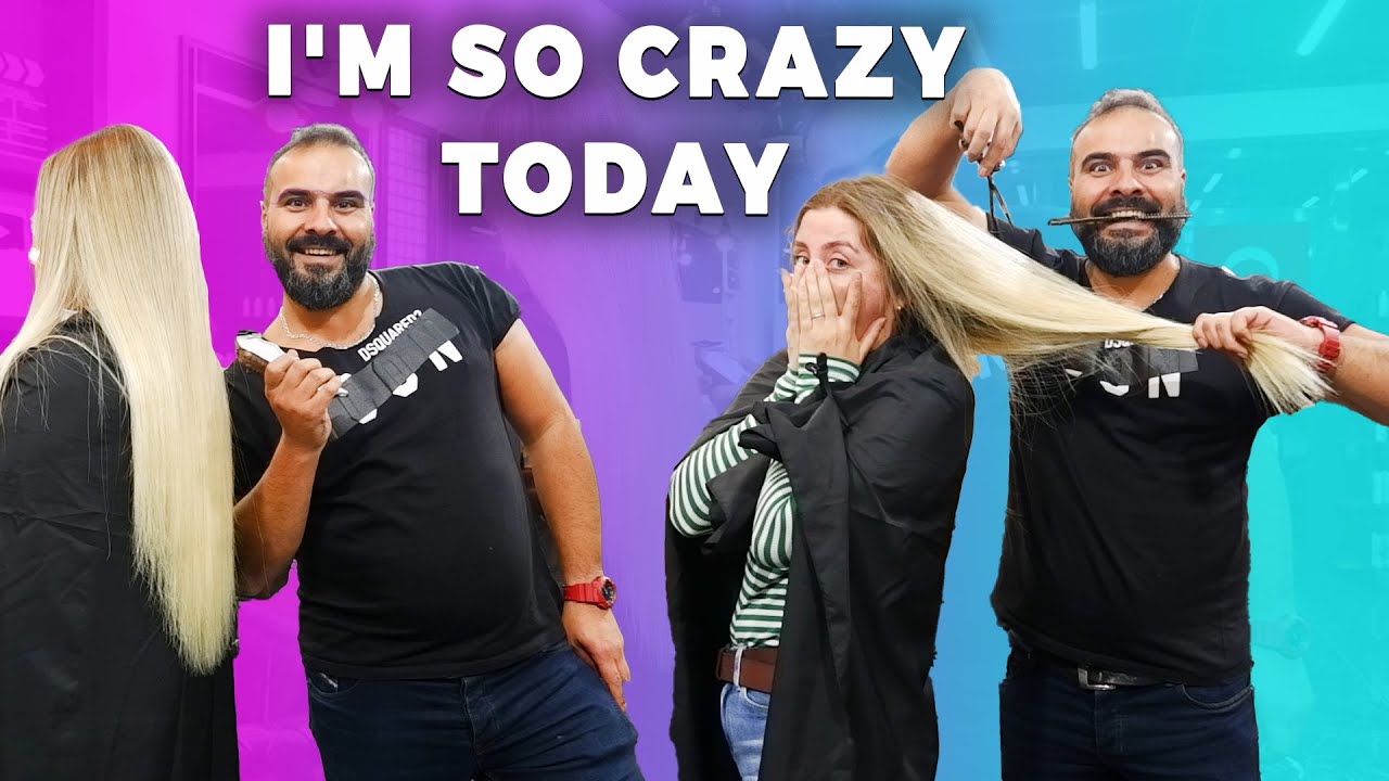 TWO CRAZY TOGETHER! 🤪 THE HAIR DANCE OF THE BLOND BOMB! ( Haircut For Women - ASMR )