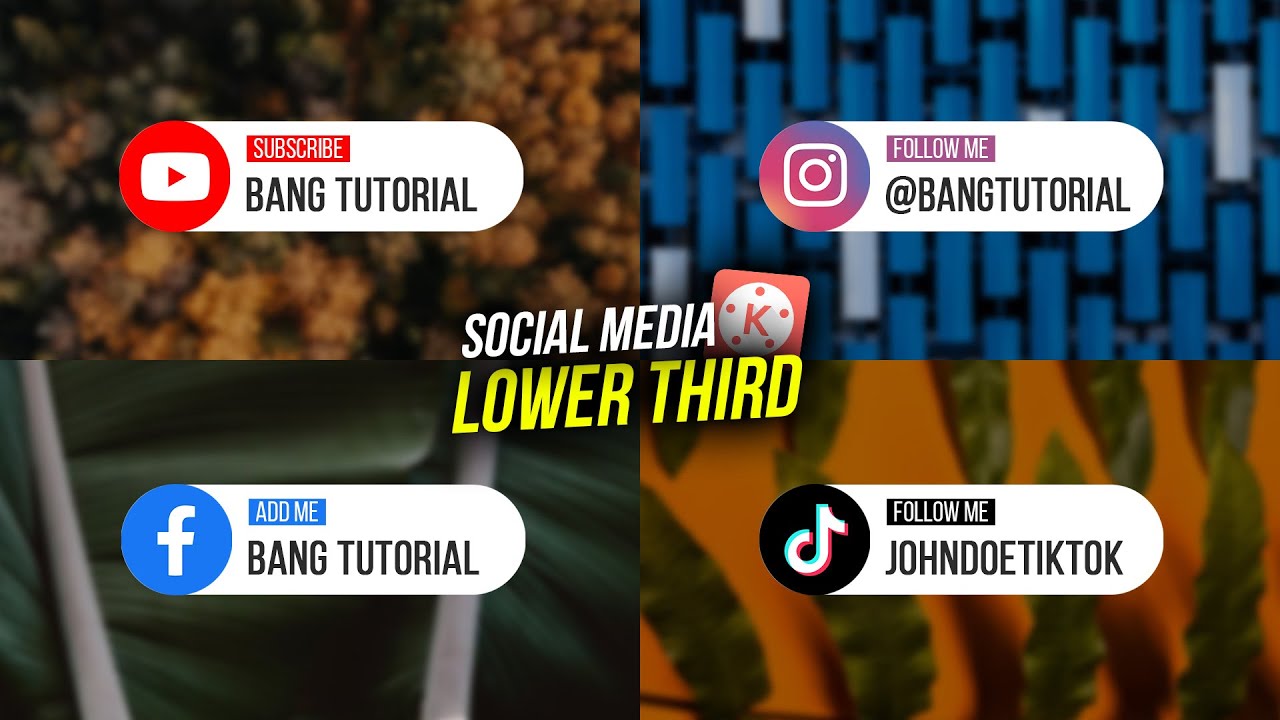 Cara Membuat Social Media Lower Third (Rounded) di Hp Android | KINEMASTER TUTORIAL #66