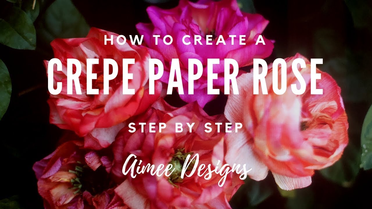 How to make a hand-painted Crepe Paper Rose Flower (Step by Step)