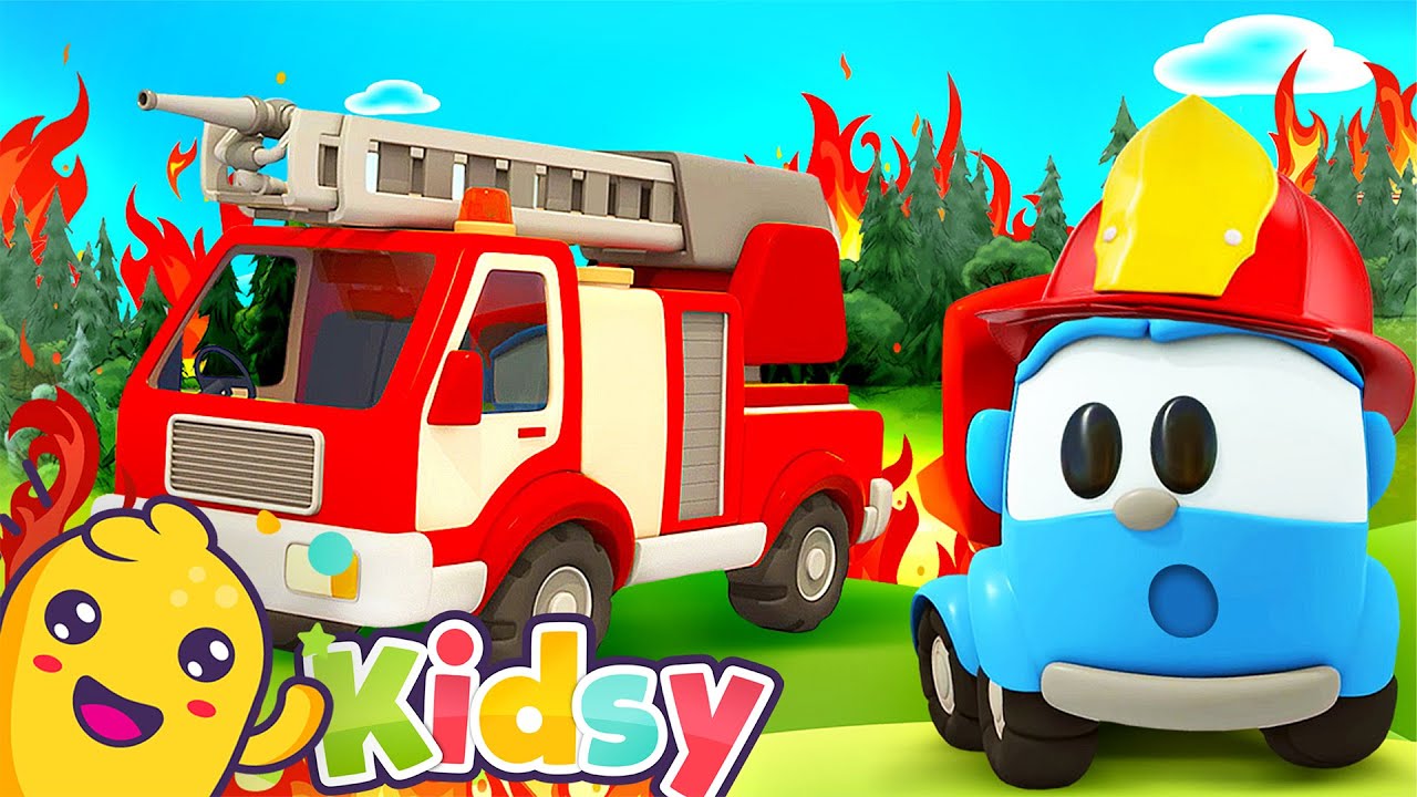 🚒🎶 The Fire Truck Song – Sing with Leo the Truck! | Fun Learning & Sing-Along for Toddlers | KIDSY 💛